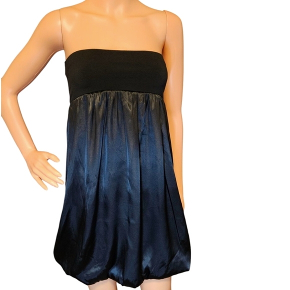 Y2K Joyce Leslie Blk Bandeau Top Bubble Hem Dress Sz S Tube Top HOCO PROM PARTY - Picture 7 of 12